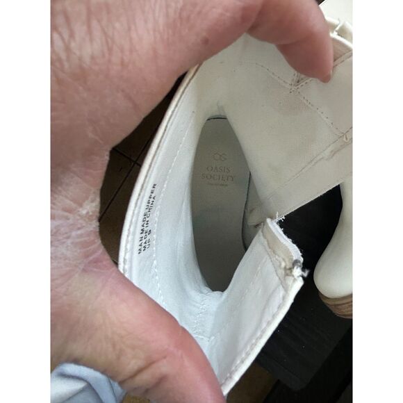 White OASIS SOCIETY Alexandra - Platform Chunky Block Heel Ankle Boots - Size 9 - Picture 8 of 10